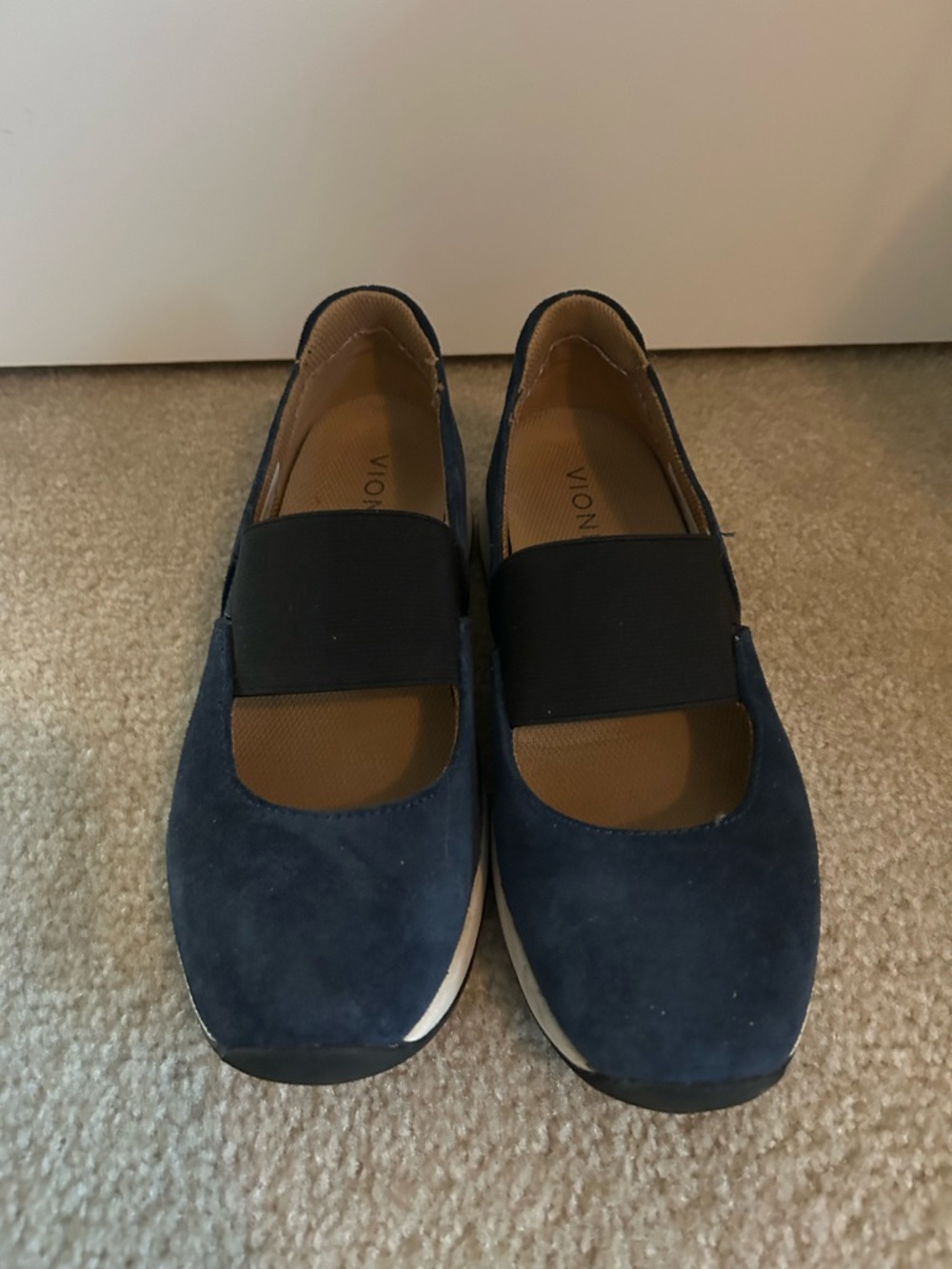 VIonic Navy Suede Slip-On Mary Jane Flats size 7